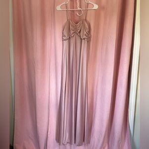 Elegant Pink Satin Slip Dress